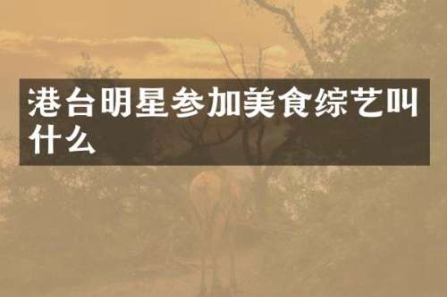 港台明星参加美食综艺叫什么