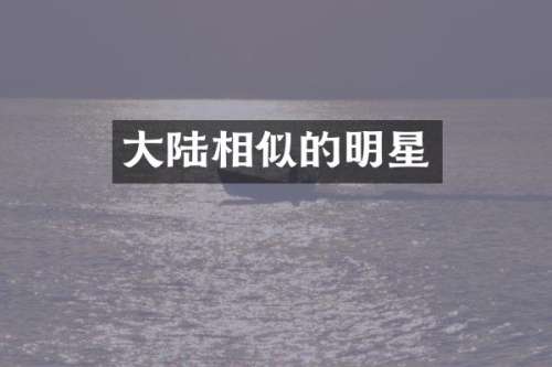 大陆相似的明星
