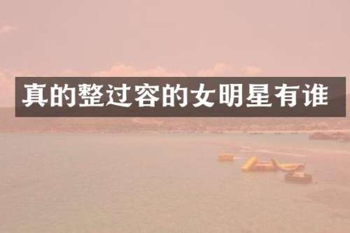 真的整过容的女明星有谁