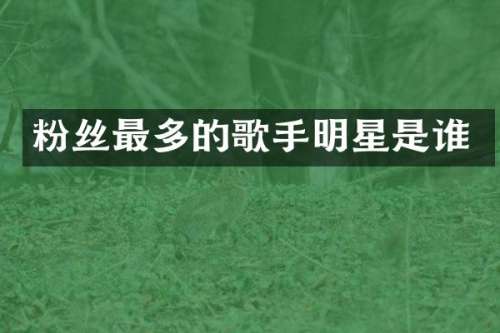 粉丝最多的歌手明星是谁