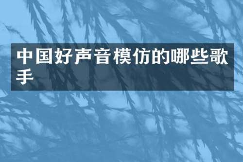 中国好声音模仿的哪些歌手