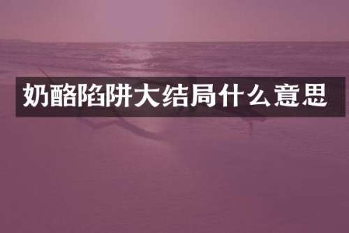 奶酪陷阱大结局什么意思
