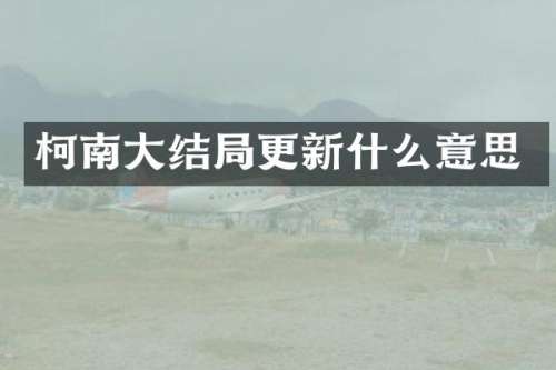 柯南大结局更新什么意思