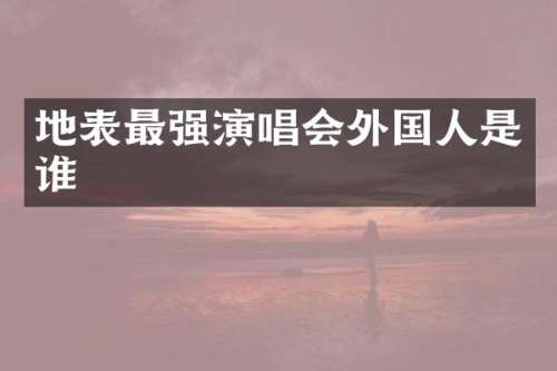 地表最强演唱会外国人是谁