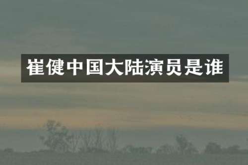 崔健中国大陆演员是谁