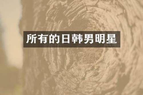 所有的日韩男明星