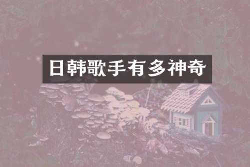日韩歌手有多神奇