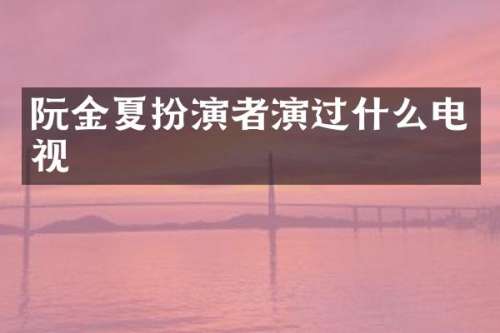 阮金夏扮演者演过什么电视