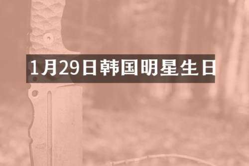 1月29日韩国明星生日