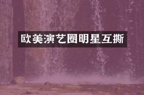 欧美演艺圈明星互撕
