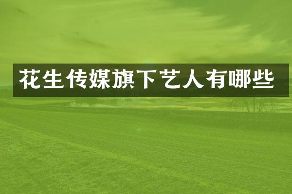 花生传媒旗下艺人有哪些