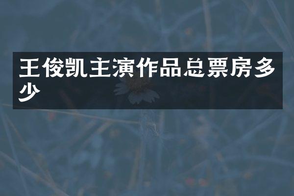 王俊凯主演作品总票房多少
