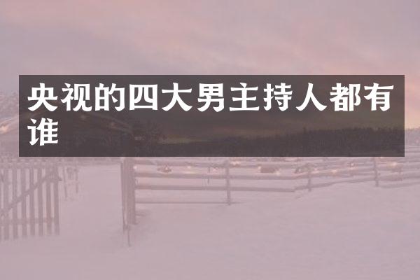 央视的四大男主持人都有谁