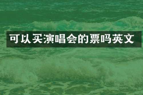 可以买演唱会的票吗英文