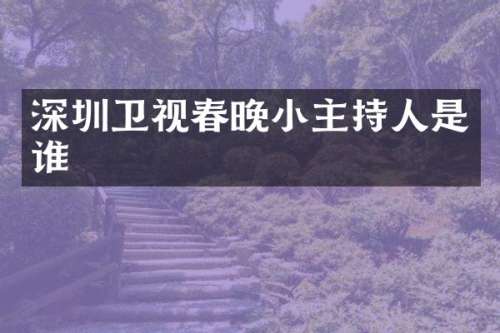 深圳卫视小主持人是谁
