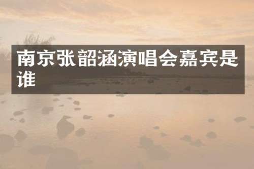 南京张韶涵演唱会嘉宾是谁