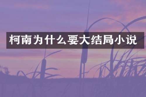 柯南为什么要大结局小说