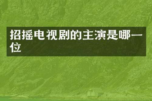 招摇电视剧的主演是哪一位