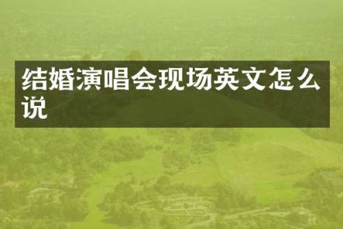 结婚演唱会现场英文怎么说