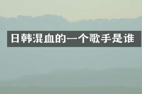 日韩混血的一个歌手是谁