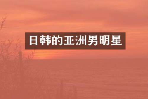 日韩的亚洲男明星