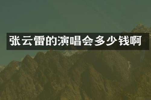张云雷的演唱会多少钱啊
