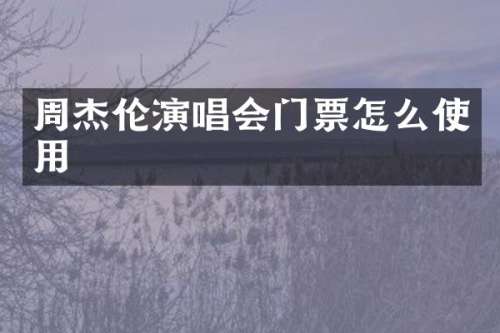 周杰伦演唱会门票怎么使用