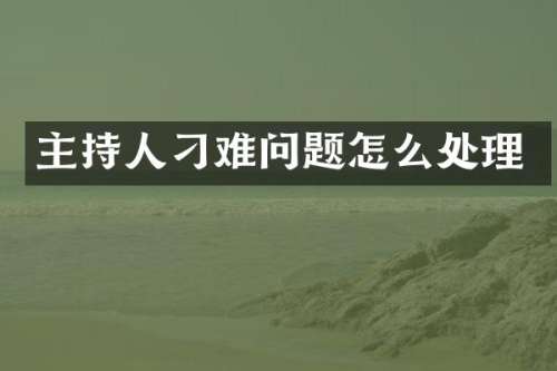 主持人刁难问题怎么处理