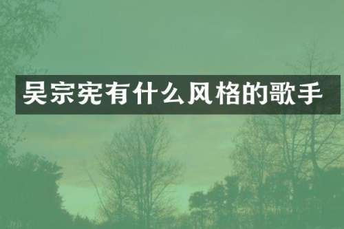 吴宗宪有什么风格的歌手