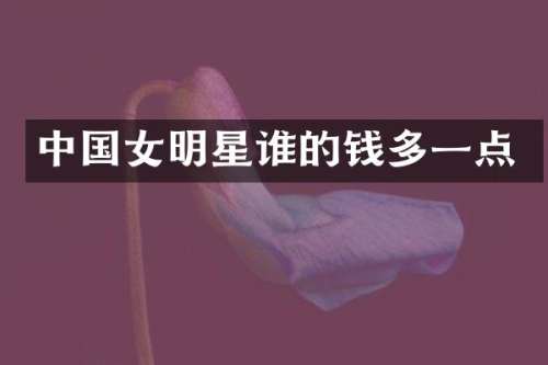 中国女明星谁的钱多一点