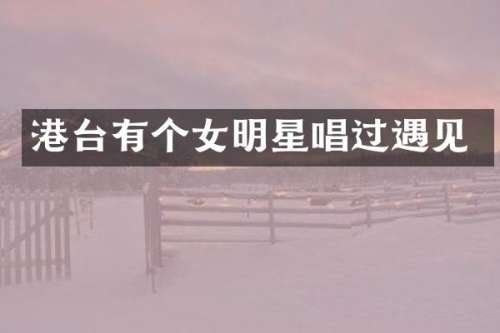 港台有个女明星唱过遇见