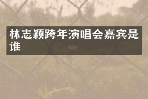 林志颖跨年演唱会嘉宾是谁