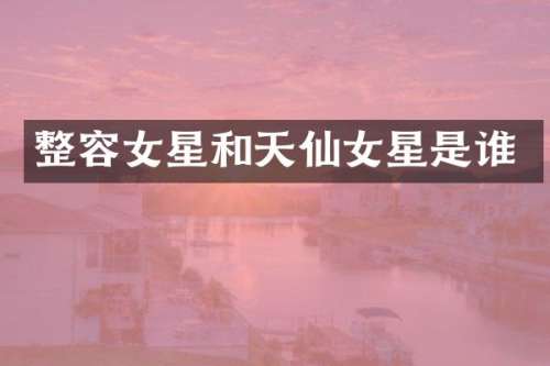 整容女星和天仙女星是谁