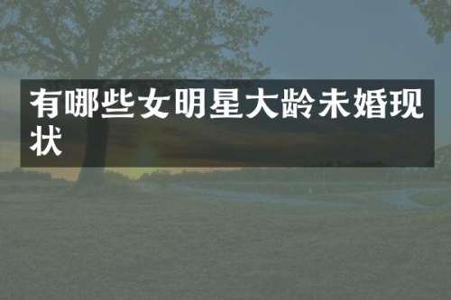 有哪些女明星大龄未婚现状
