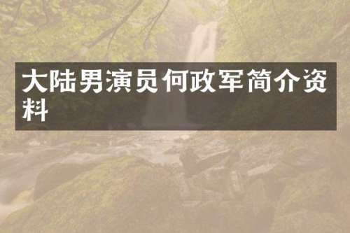 大陆男演员何政军简介资料