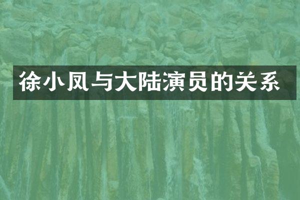 徐小凤与大陆演员的关系