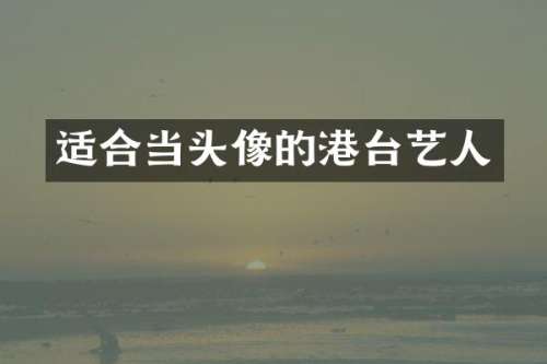 适合当头像的港台艺人