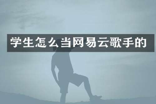 学生怎么当网易云歌手的