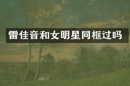 雷佳音和女明星同框过吗