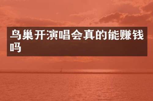 鸟巢开演唱会真的能赚钱吗