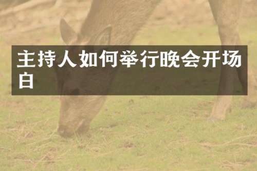 主持人如何举行晚会开场白