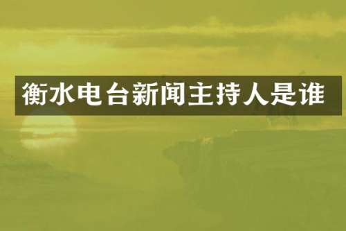 衡水电台新闻主持人是谁