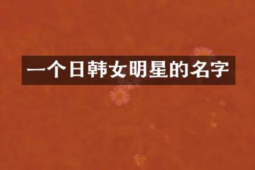 一个日韩女明星的名字