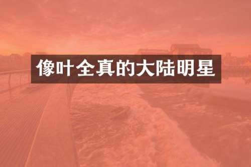 像叶全真的大陆明星
