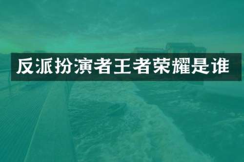 反派扮演者王者荣耀是谁