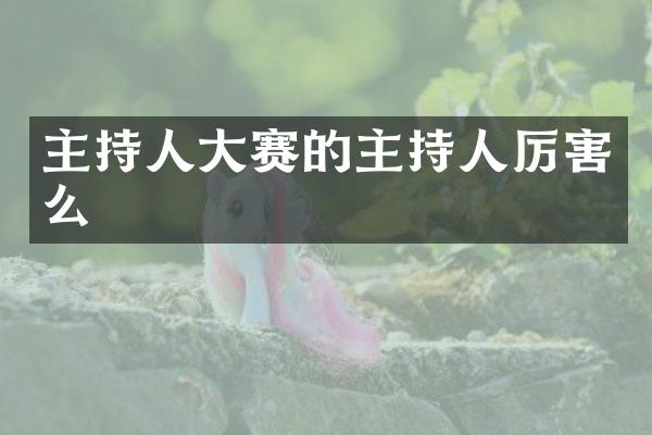 主持人大赛的主持人厉害么
