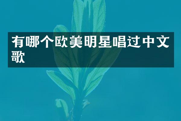 有哪个欧美明星唱过中文歌