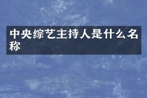 中央综艺主持人是什么名称