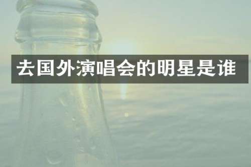 去国外演唱会的明星是谁