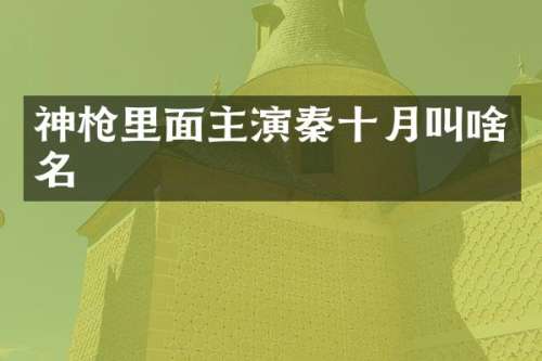 神里面主演秦十月叫啥名